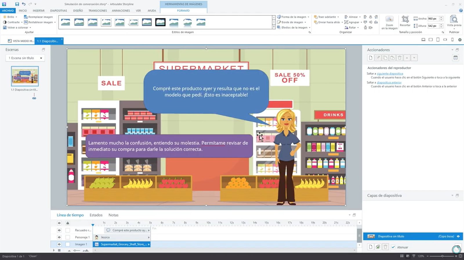 Simulación de conversación con Storyline 3