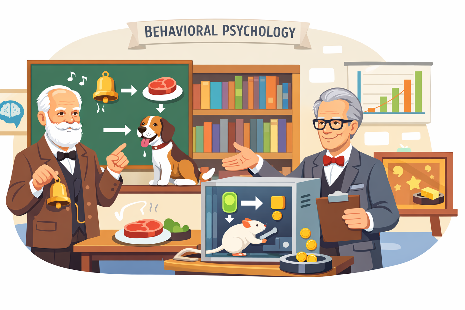 Pavlov y Skinner: Campanas, palancas y recompensas en el aula.